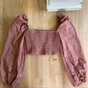Aritzia Smocked Crop Top